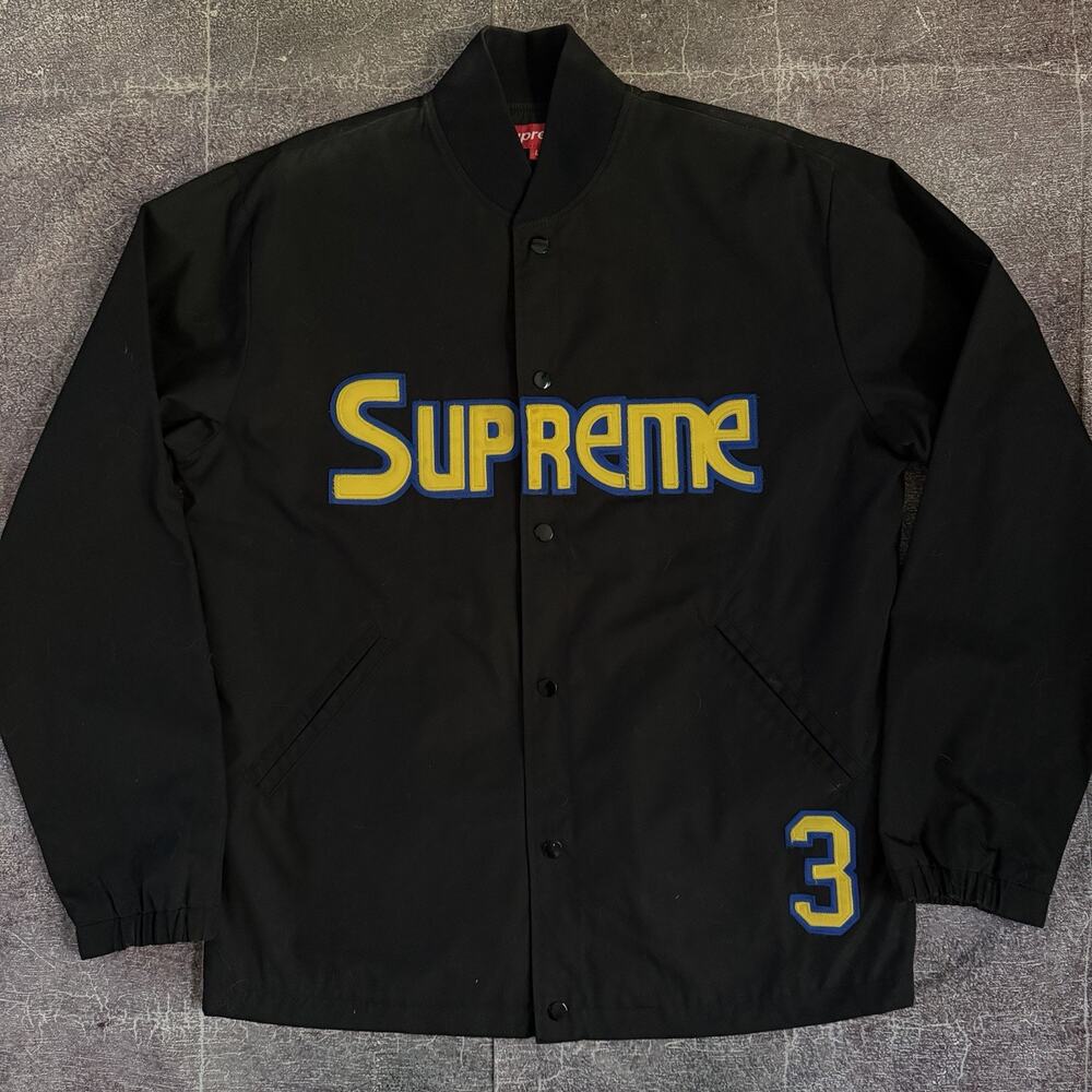Men's Vintage Y2K 2003 Supreme Denver Nuggets Rainbow Skyline Black Jacket Sz L